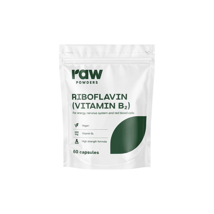 RAW POWDERS RIBOFLAVINAS (VITAMINAS B2), 60 kapsulių