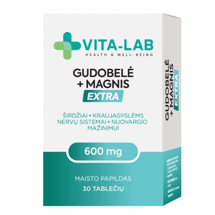 VITA-LAB, Gudobelė 600 su magniu EXTRA, 30 tablečių