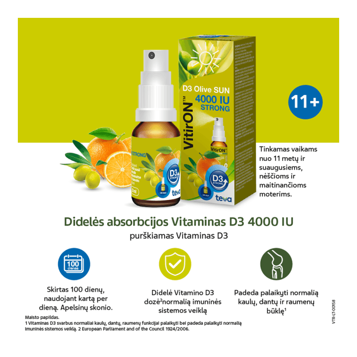 VITIRON D3 OLIVE SUN 4000 IU, apelsinų skonio, 10 ml-1
