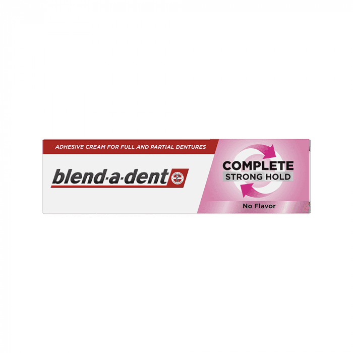 Fiksuojamasis dantų protezų kremas BLEND A DENT Complete Strong Hold, No Flavor, 47 g