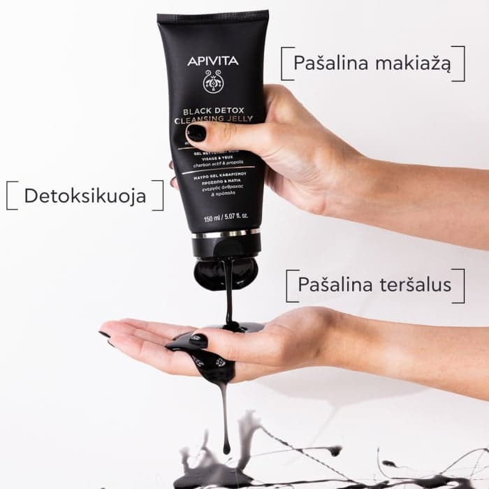 APIVITA gelinis veido prausiklis BLACK, 150 ml-1