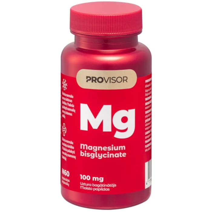 PROVISOR MAGNIS 100 MG BISGLICINATAS, 60 kapsulių