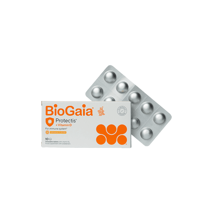 BioGaia Protectis® su vitamin D3, 10 kramtomųjų tablečių-1