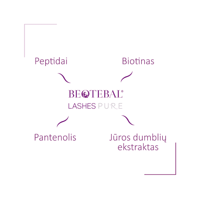 Beotebal® Lashes Pure blakstienų ir antakių serumas su peptidais, 3 ml-2