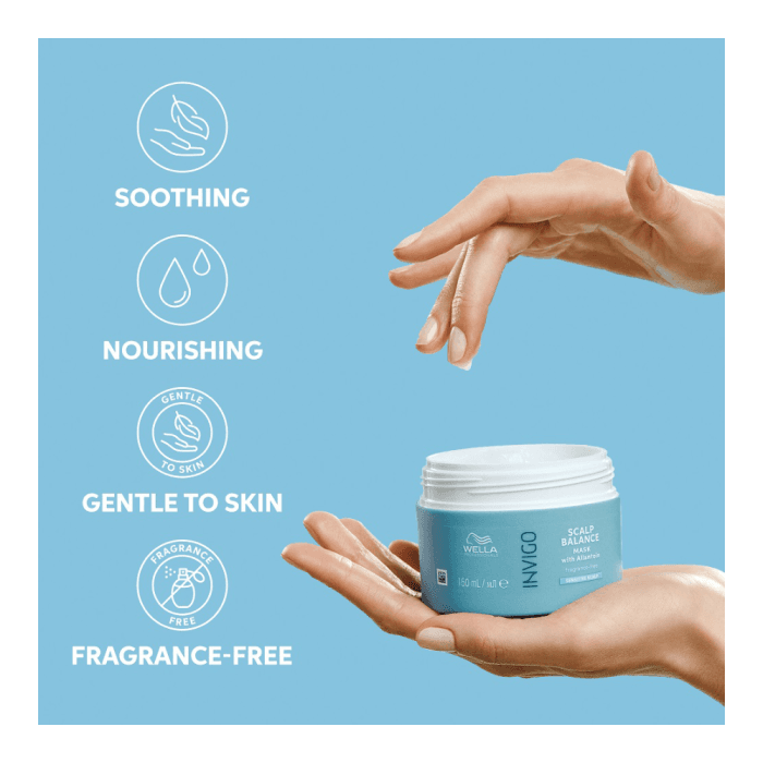 WELLA PROFESSIONALS kaukė jautriai galvos odai SCALP BALANCE SOOTHING & FRAGRANCE-FREE MASK, 150 ml-2
