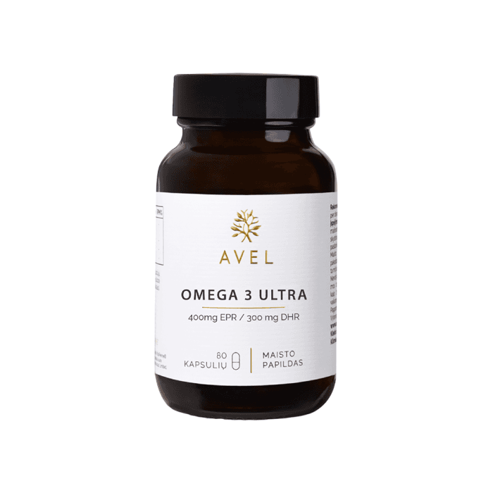AVEL OMEGA 3 ULTRA400 MG EPR/ 300MG DHR, 80 kapsulių
