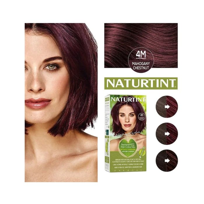 NATURTINT ilgalaikiai plaukų dažai be amoniako NATURALLY BETTER, 4M MAHOGANY CHESTNUT, 170 ml-1