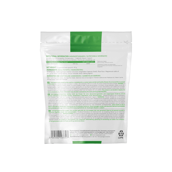 RAW POWDERS VITAMINAS B3 (NIACINAS), 60 kapsulių-1
