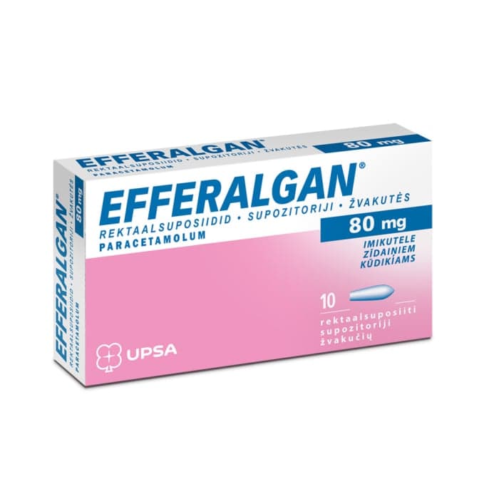 EFFERALGAN, 80 mg, Žvakutės, N10