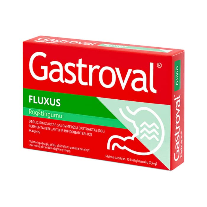 GASTROVAL FLUXUS, 15 kapsulių