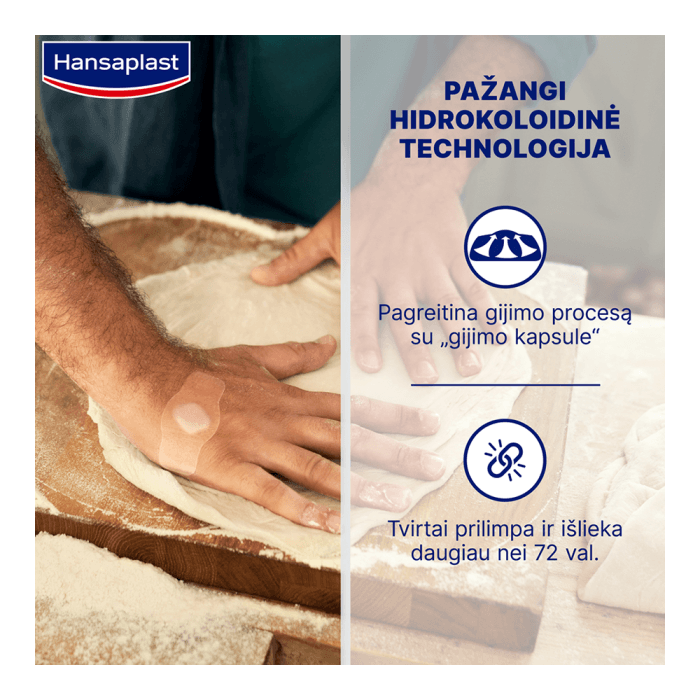 HANSAPLAST hidrokoloidiniai pleistrai Second Skin Protection, 6 pleistrai-1