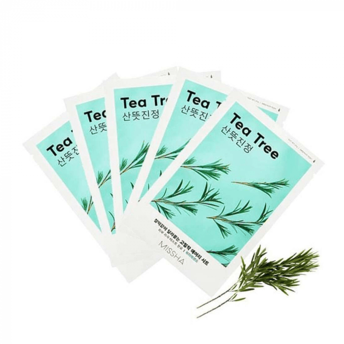 MISSHA lakštinė veido kaukė su arbatmedžiu Airy Fit Sheet Mask Tea Tree, 19 g-1