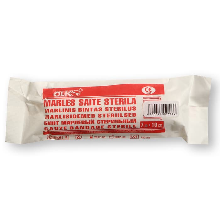 OLKO sterilus marlinis tvarstis GAMMA, 7 m x 10 cm, 1 vnt.-1