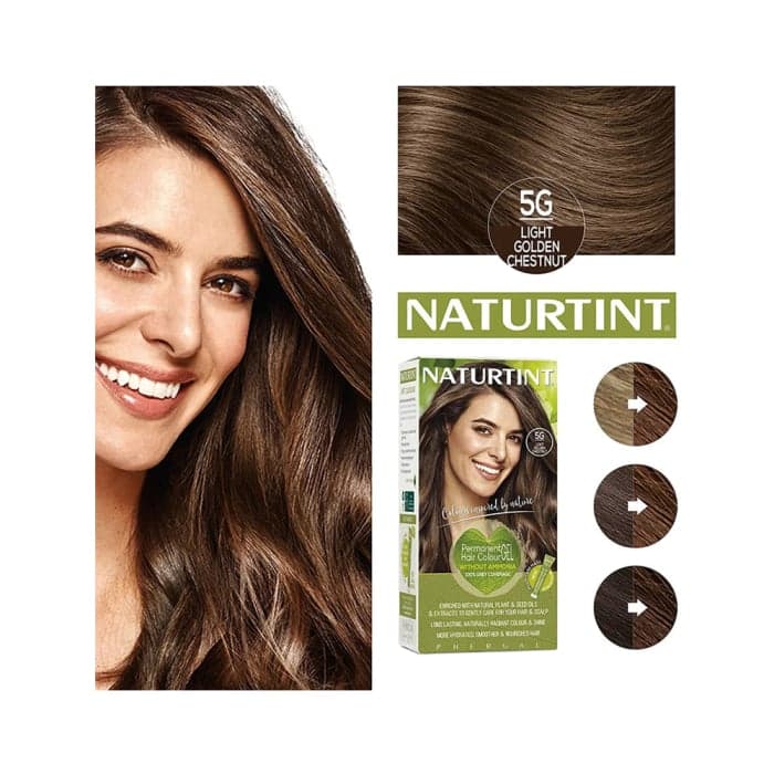 NATURTINT ilgalaikiai plaukų dažai be amoniako NATURALLY BETTER, 5G LIGHT GOLDEN CHESTNUT, 170 ml-1