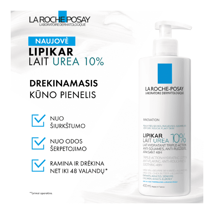 LA ROCHE-POSAY drėkinamasis losjonas LIPIKAR LAIT UREA 10 %, 400 ml-1