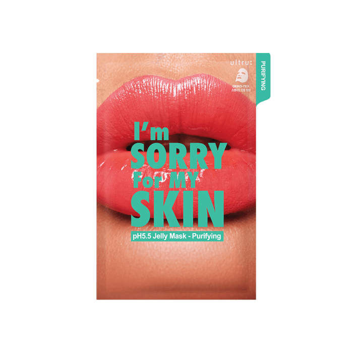 I'M SORRY FOR MY SKIN, lakštinė veido kaukė, pH5.5 Jelly Mask - Purifying, 33 ml