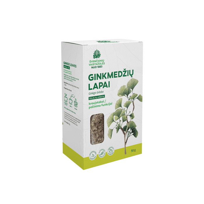 ŠVF žolelių arbata GINKMEDŽIŲ LAPAI, 50 g