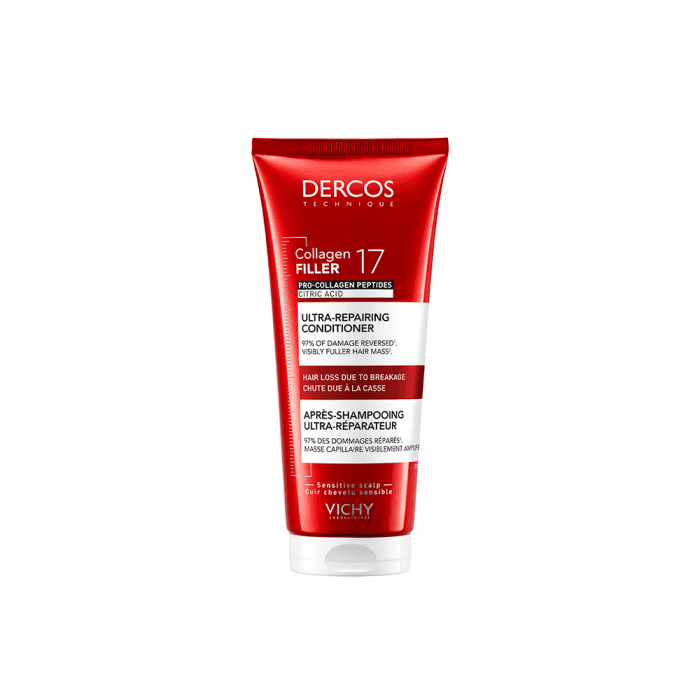 VICHY intensytvaus poveikio gaivinamasis plaukų kondicionierius DERCOS COLLAGEN 17 FILLER, 200 ml