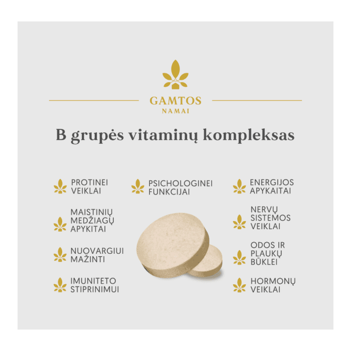 GAMTOS NAMAI B GRUPĖS VITAMINŲ KOMPLEKSAS, 90 tablečių-1