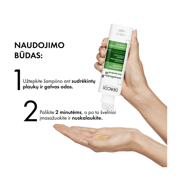 VICHY šampūnas pleiskanotai ir riebiai galvos odai DERCOS, 200 ml-1