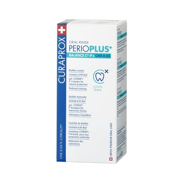 CURAPROX burnos skalavimo skystis su 0,05 % chlorheksidino PERIO PLUS + BALANCE, 200 ml-1