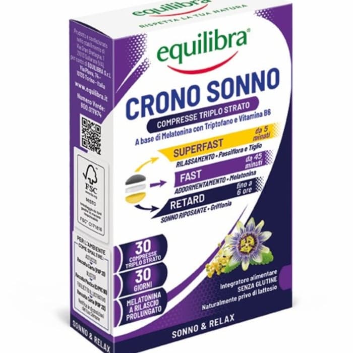 EQUILIBRA miegui ir atsipalaidavimui CRONO SONNO, 30 tablečių