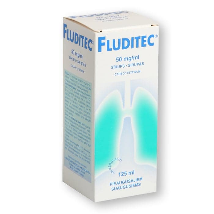 Fluditec, 50mg/ml, 125 ml ir taurelė, Sirupas, N1-1