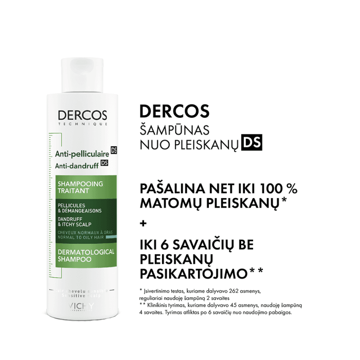 VICHY šampūnas pleiskanotai ir riebiai galvos odai DERCOS, 200 ml-2