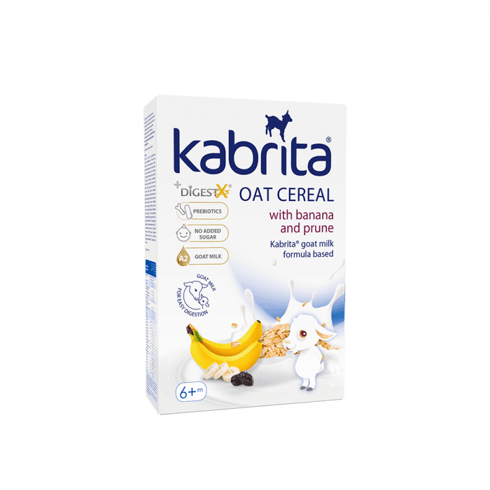 KABRITA greitai ištirpinama avižų košė su bananais ir džiovintomis slyvomis, nuo 6 mėn., 180 g