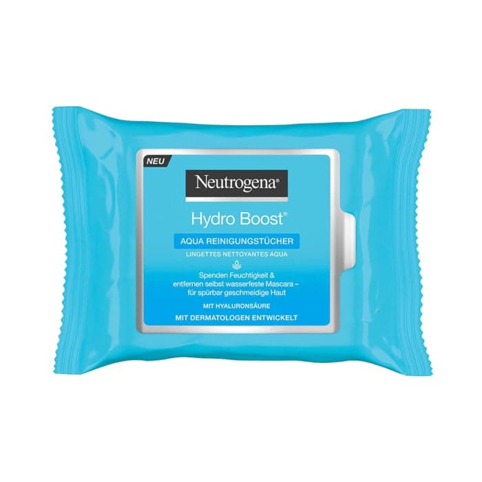 NEUTROGENA drėkinamosios servetėlės veidui valyti HYDRO BOOST, 25 vnt.