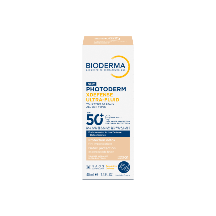 BIODERMA labai aukštos apsaugos ir itin lengvos tekstūros, detoksikuojantis fluidas nuo saulės ir taršos, su spalva T01, PHOTODERM XDEFENSE ULTRA-FLUID SPF50+, 40 ml-2