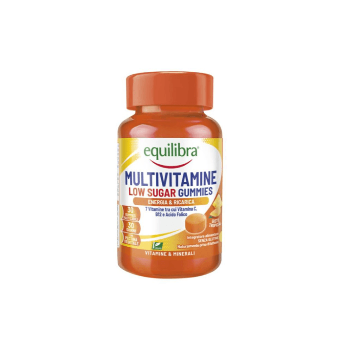 Equilibra maisto papildas guminukai Multivitamins, mažai cukraus, 30 guminukų