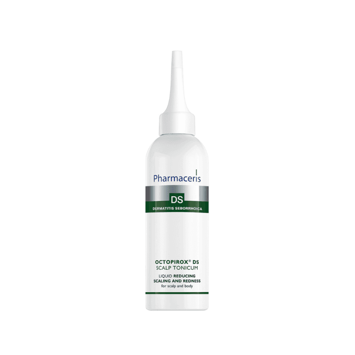 PHARMACERIS DS, OCTOPIROX tonikas riebiai, pleiskanojančiai skalpo ir kūno odai, 100 ml