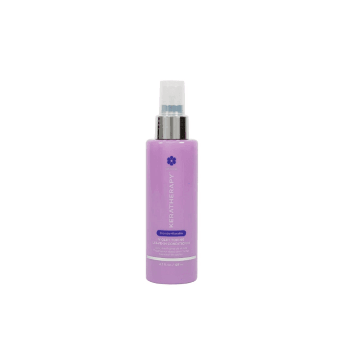 KERATHERAPY nenuplaunama priemonė šviesintiems plaukams Keratin Infused Totally Blonde Violet Toning Leave-In, 125 ml
