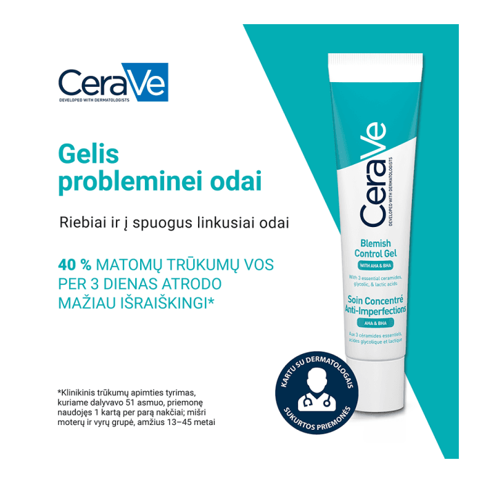 CERAVE gelis skirtas riebiai ir į aknę linkusiai odai, 40 ml-1