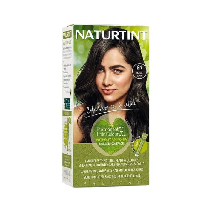 NATURTINT ilgalaikiai plaukų dažai be amoniako NATURALLY BETTER, 2N BROWN BLACK, 170 ml