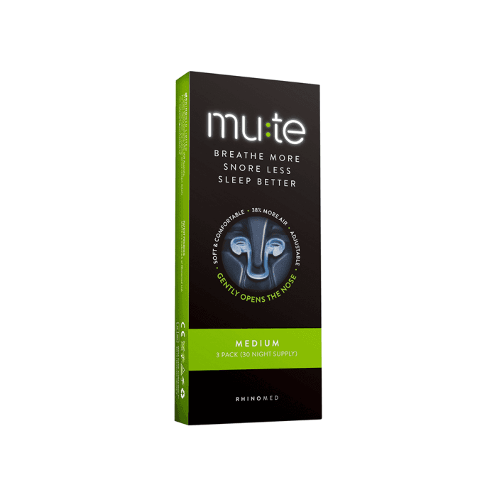 Kvėpavimą per nosį palengvinanti priemonė MUTE MEDIUM, 3 vnt.