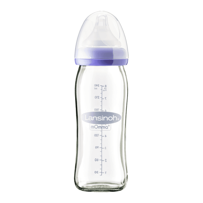 LANSINOH stiklinis maitinimo buteliukas su žinduku, 240 ml-1