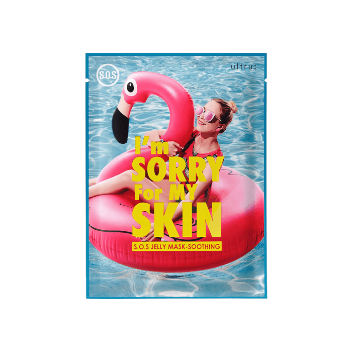 I'M SORRY FOR MY SKIN, lakštinė veido kaukė, S.O.S Jelly Mask - Soothing, 33 ml
