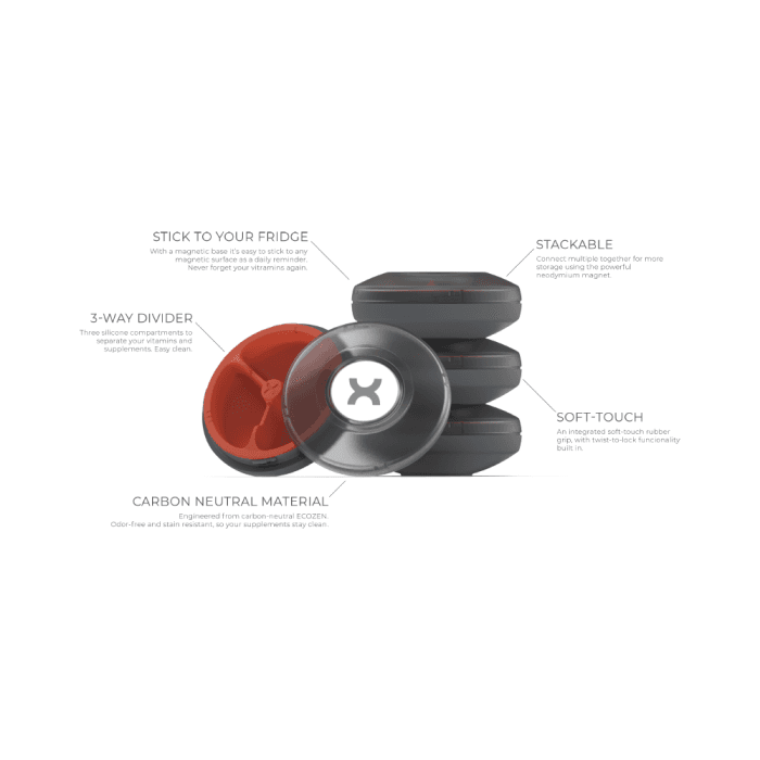 CORE vitaminų laikiklis pill holder - Graphite, 1 vnt.-1