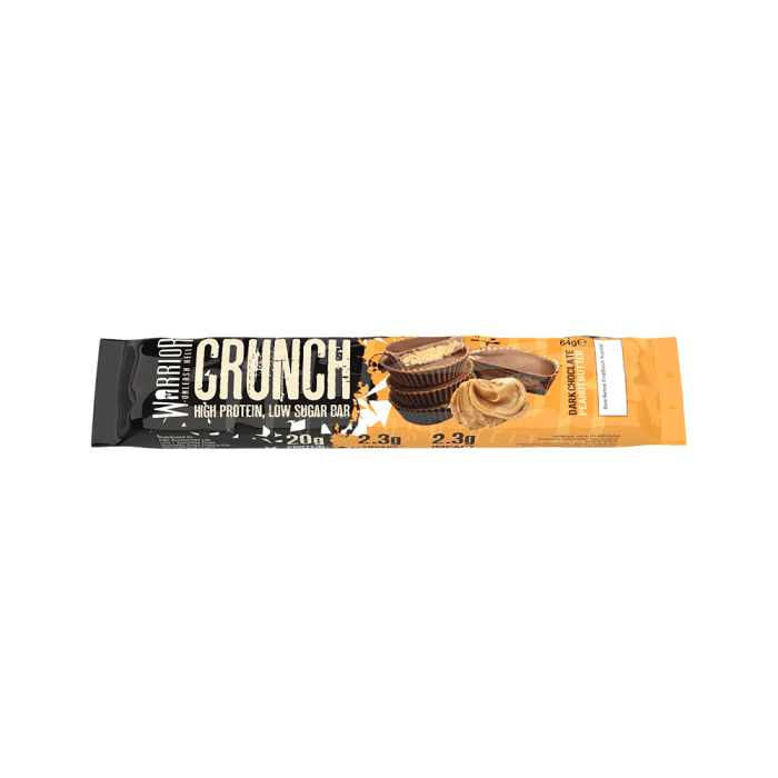 WARRIOR baltyminis batonėlis CRUNCH, riešutų sviesto skonio su juoduoju šokoladu, 64 g