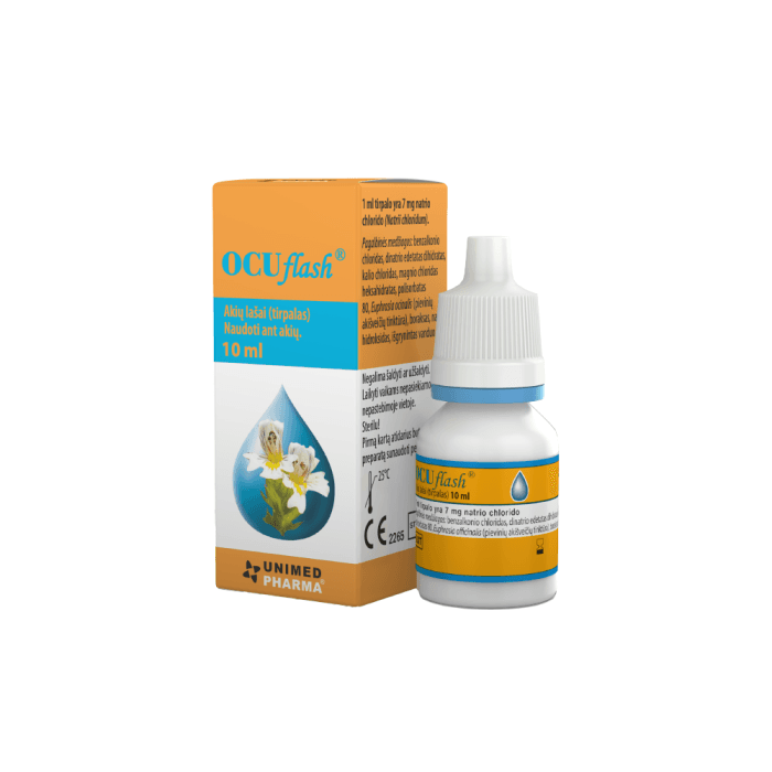 OCUFLASH akių lašai, 7mg/ml, 10 ml, 1 buteliukas-1