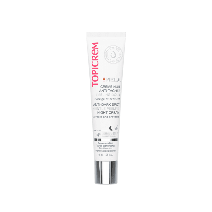 TOPICREM, skaistinamasis, šveičiamasis naktinis kremas, MELA, 40 ml