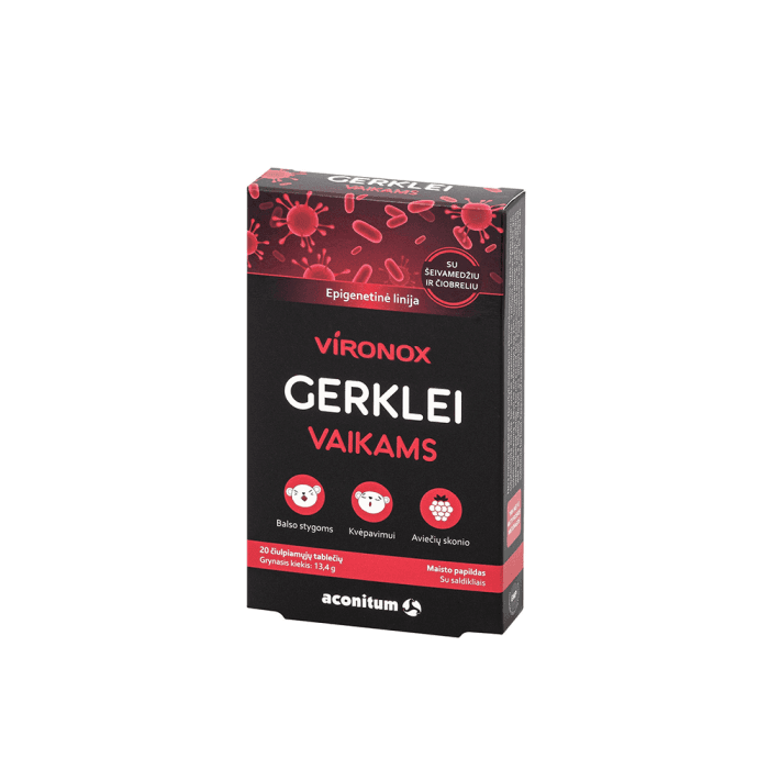 VIRONOX GERKLEI VAIKAMS, nuo 3 m., 20 čiulpiamųjų tablečių