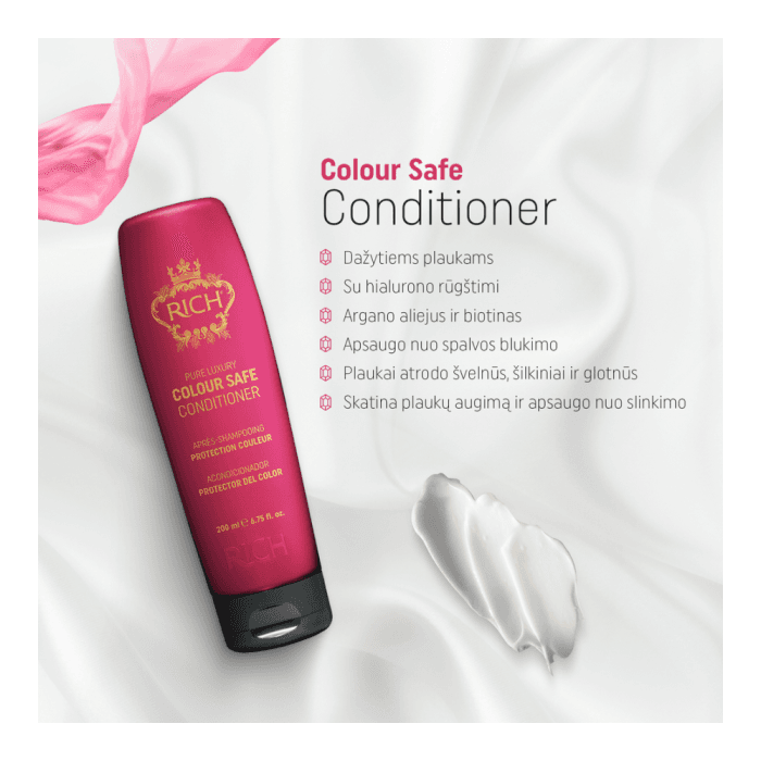 RICH kondicionierius dažytiems plaukams PURE LUXURY COLOUR SAFE, 200 ml-1