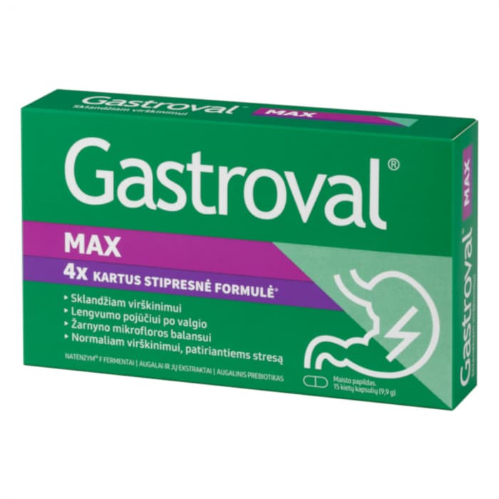 Gastroval MAX, 15 kapsulių