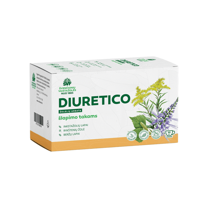 ŠVF žolelių arbata šlapimo takams DIURETICO, 20 vnt., 1.5 g-1