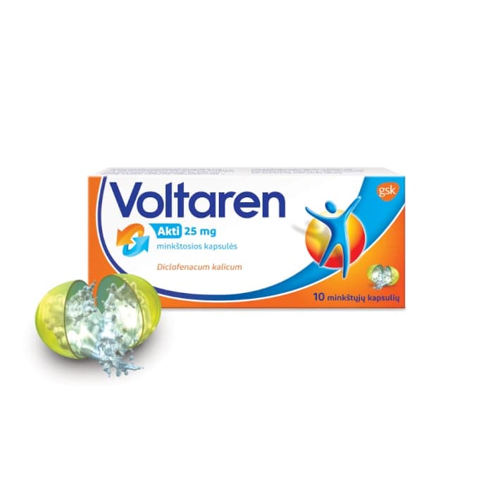 Voltaren Akti, 25mg, minkštosios kapsulės, N10-1