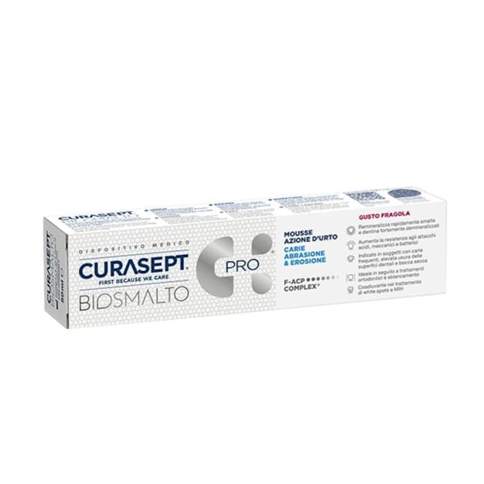 CURASEPT dantų gelis su fluoru BIOSMALTO CARIE, braškių skonio, 50 ml