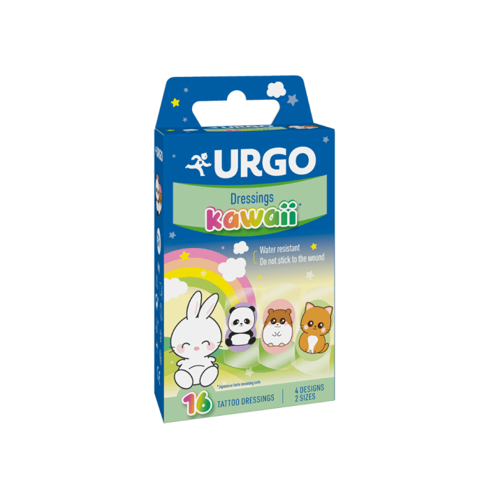 URGO pleistrai vaikams KAWAII, 16 pleistrų